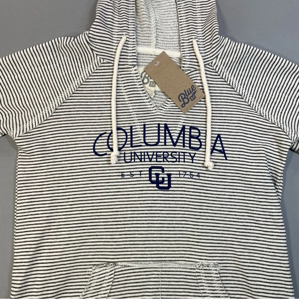 Blue 84 Columbia University White & Navy Striped Hoodie - Picture 7 of 15